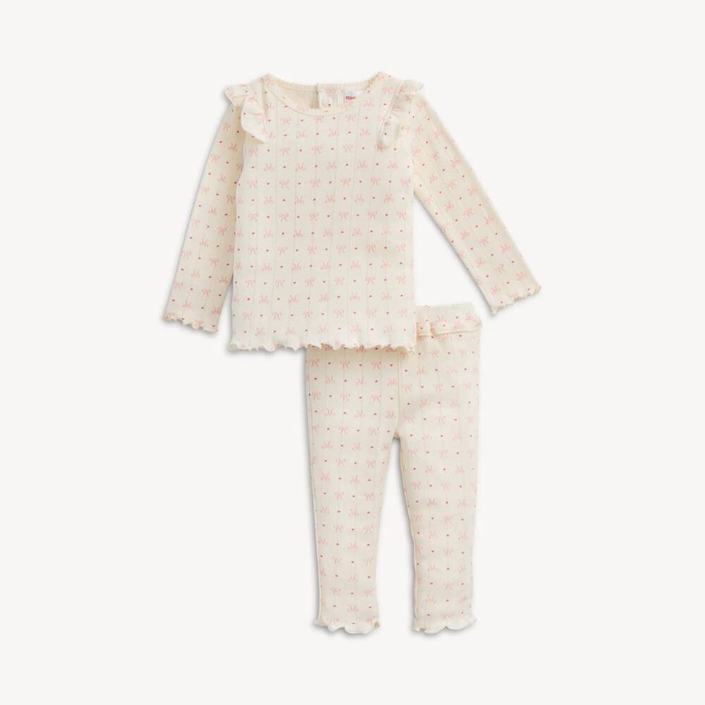 NEW MAGNETIC ME girls magnetic ruffle long sleeve pajamas in heart & bow